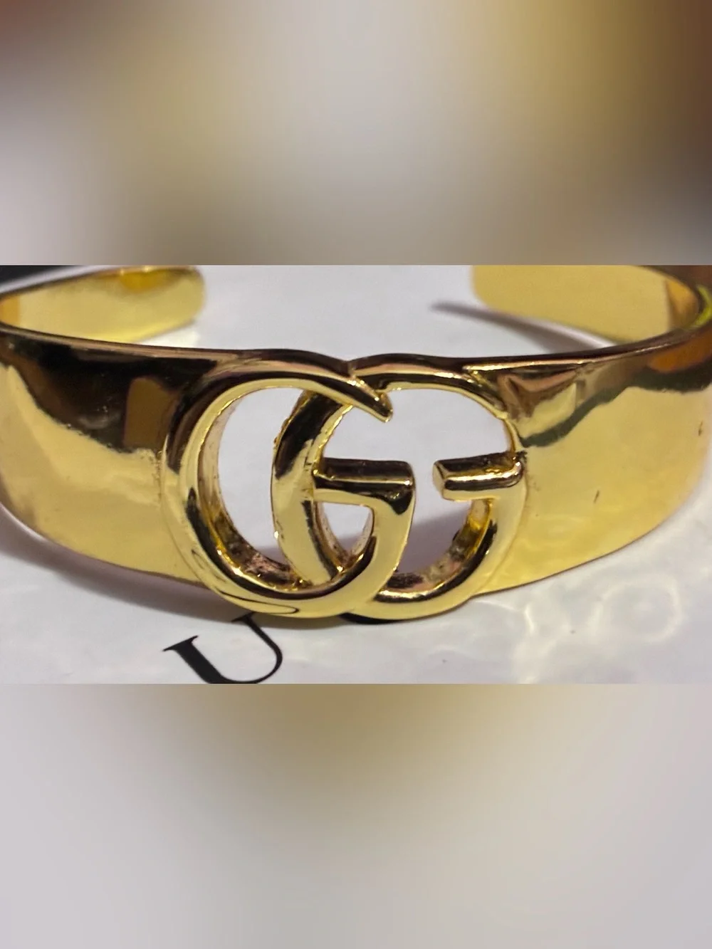 Gold Interlocking Double G Cuff Bracelet
